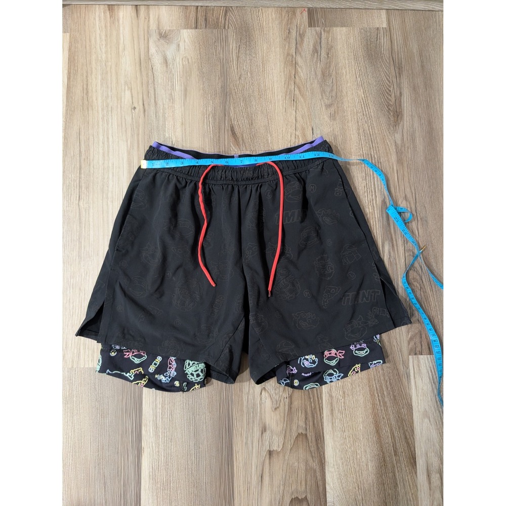 Chubbies x TMNT, Small Lined Athletic Shorts, Black, 5.5" Inseam, Ninja Turtles
